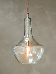 Nkuku Agataria Glass Large Pendant Light, Clear - thumbnail 1