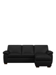 John Lewis Camden RHF Chaise End Leather Sofa Bed, Dark Leg - thumbnail 5