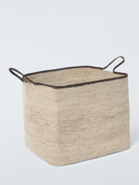 John Lewis Seagrass Basket with Accent Handles, Medium, Natural - image 1