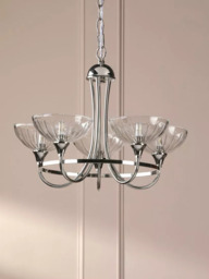Laura Ashley Wellham 5 Arm Ceiling Chandelier, Polished Nickel - thumbnail 3