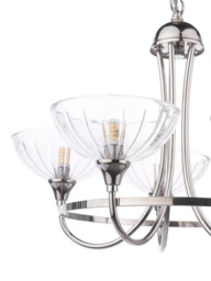 Laura Ashley Wellham 5 Arm Ceiling Chandelier, Polished Nickel - thumbnail 6