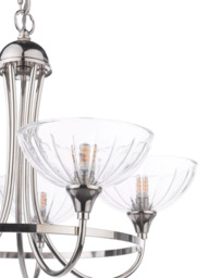 Laura Ashley Wellham 5 Arm Ceiling Chandelier, Polished Nickel - thumbnail 5
