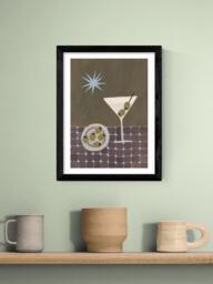 EAST END PRINTS Jazmine Joye 'Extra Dirty Martini' Framed Print, 43.4 x 33.4cm, Black Frame - thumbnail 2