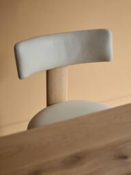The Conran Shop Pip Dining Chair Lacquered Oak/Prescott Leather, Cream - thumbnail 5