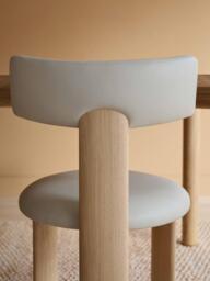 The Conran Shop Pip Dining Chair Lacquered Oak/Prescott Leather, Cream - thumbnail 3