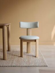The Conran Shop Pip Dining Chair Lacquered Oak/Prescott Leather, Cream - thumbnail 4
