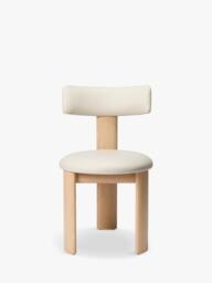 The Conran Shop Pip Dining Chair Lacquered Oak/Prescott Leather, Cream