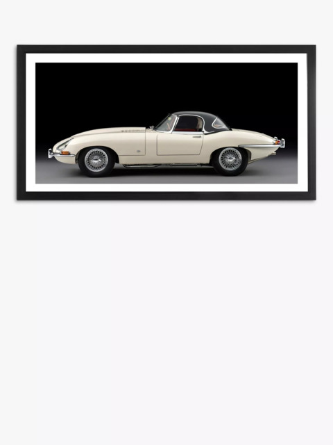 Brookpace Lascelles 'Jaguar E-Type Series 1' Classic Car Framed Print & Mount, 51 x 101.5.cm, Cream - image 1