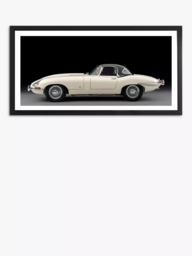 Brookpace Lascelles 'Jaguar E-Type Series 1' Classic Car Framed Print & Mount, 51 x 101.5.cm, Cream - thumbnail 1