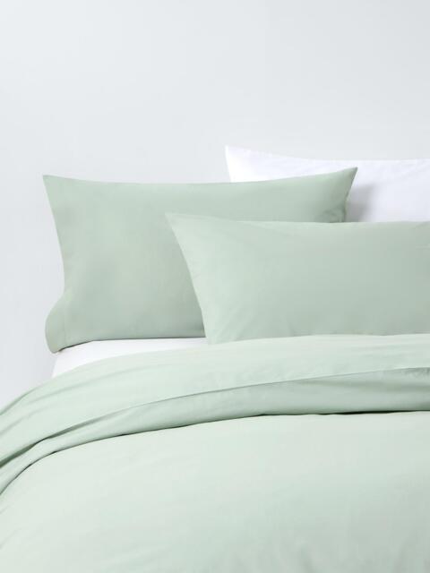 John Lewis Crisp & Fresh Cotton Rich 200 Thread Count Duvet Cover Set, Green Light - image 1