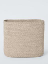 John Lewis Harbour Woven Cotton Square Storage Basket, Natural Cream, Medium - thumbnail 2