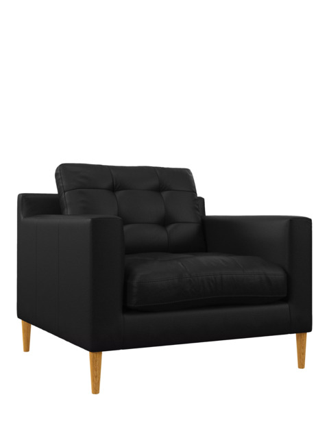 John Lewis Draper II Leather Armchair, Light Leg - image 1