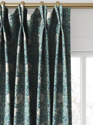 Morris & Co. Pimpernel Made to Measure Curtains or Roman Blind, Cobalt/Mineral - thumbnail 4