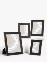 John Lewis Flat Wood-Effect Photo Frame, Black/Gold - thumbnail 4