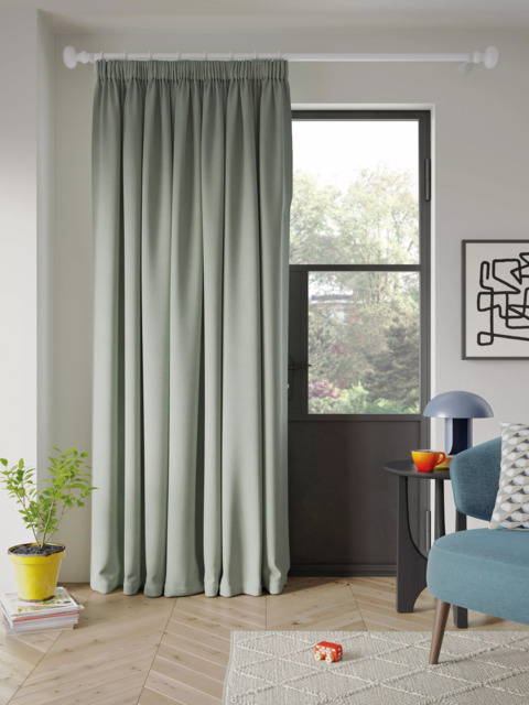 John Lewis Textured Weave Ultra Thermal Lined Pencil Pleat Door Curtain - image 1