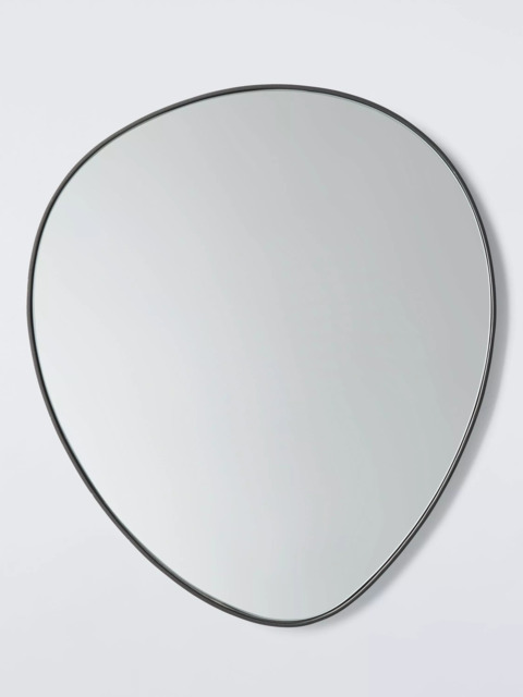 John Lewis Scandi Pebble Aluminium Wall Mirror,  61 x 53cm, Black - image 1