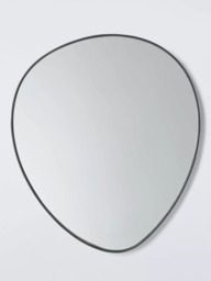 John Lewis Scandi Pebble Aluminium Wall Mirror,  61 x 53cm, Black