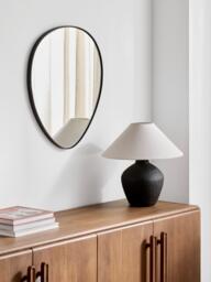 John Lewis Scandi Pebble Aluminium Wall Mirror,  61 x 53cm, Black - thumbnail 2