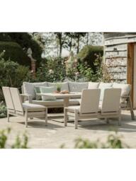 Bramblecrest Prague 7-Seater Corner Casual Garden Dining Set with Height-Adjustable Square Table, Latte - thumbnail 4