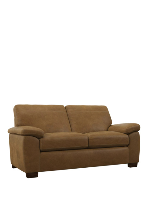 John Lewis Camden Medium 2 Seater Leather Sofa Bed, Dark Leg - image 1