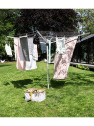 Brabantia Lift-O-Matic Rotary Clothes Outdoor Airer Washing Line with Ground Spike and Cover, 50m, Metallic Grey - thumbnail 3