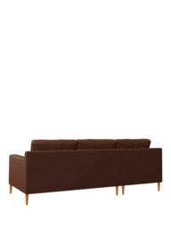 John Lewis Draper II LHF Chaise Leather Sofa, Light Leg - thumbnail 4