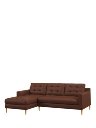 John Lewis Draper II LHF Chaise Leather Sofa, Light Leg - thumbnail 1