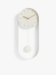 John Lewis Pendulum Metal Analogue Wall Clock, 50cm