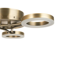 John Lewis Boyd LED 3 Arm Semi Flush Ceiling Light, Brass - thumbnail 5