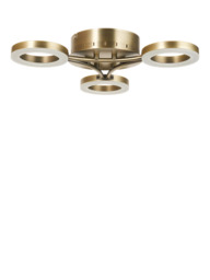 John Lewis Boyd LED 3 Arm Semi Flush Ceiling Light, Brass - thumbnail 2