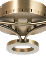 John Lewis Boyd LED 3 Arm Semi Flush Ceiling Light, Brass - thumbnail 3