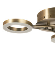 John Lewis Boyd LED 3 Arm Semi Flush Ceiling Light, Brass - thumbnail 4