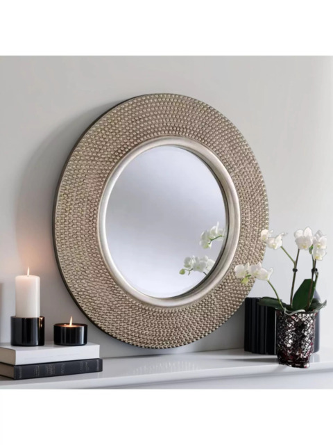 Yearn Studded Round Wall Mirror, 79cm - image 1