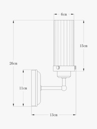 John Lewis Ribbed Glass Bathroom Wall Light - thumbnail 5