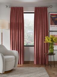John Lewis Textured Weave Pair Blackout Lined Pencil Pleat Curtains - thumbnail 2