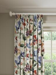 John Lewis Fleur Pair Blackout Lined Pencil Pleat Curtains, Multi