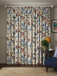 John Lewis Fleur Pair Blackout Lined Pencil Pleat Curtains, Multi - thumbnail 4