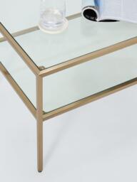John Lewis Langham Glass Coffee Table, Brass - thumbnail 3