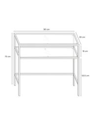 John Lewis Langham Glass Coffee Table, Brass - thumbnail 5