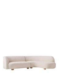 west elm Laurent 4-Seater RHF Corner Chaise End Sofa, Alabaster Boucle