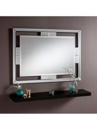 Yearn Rio Bevelled Glass Rectangular Wall Mirror, 82 x 112cm, Black