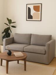 John Lewis OUTLET Loose Cover Large 3 Seater Sofa, Like New, Cotton Linen Grey - thumbnail 5