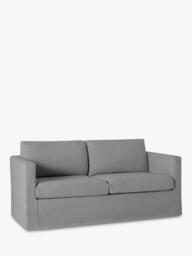 John Lewis OUTLET Loose Cover Large 3 Seater Sofa, Like New, Cotton Linen Grey - thumbnail 3