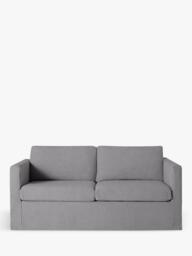 John Lewis OUTLET Loose Cover Large 3 Seater Sofa, Like New, Cotton Linen Grey - thumbnail 1