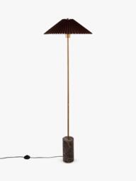 John Lewis Concert Marble Base Pleat Shade Floor Lamp, Brown - thumbnail 3