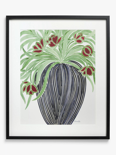 John Lewis La Poire 'May Tulips' Framed Print & Mount, Black/Green - image 1