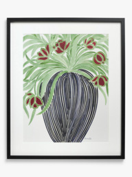 John Lewis La Poire 'May Tulips' Framed Print & Mount, Black/Green
