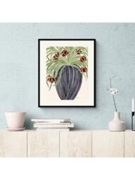 John Lewis La Poire 'May Tulips' Framed Print & Mount, Black/Green - thumbnail 2