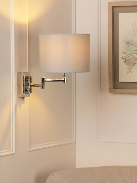 Laura Ashley Marlowe Swing Arm Wall Light, Polished Nickel - image 1
