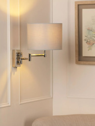 Laura Ashley Marlowe Swing Arm Wall Light, Polished Nickel - thumbnail 1